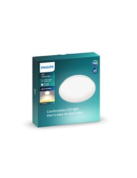 Plafón blanco Moire Philips CL200 EC redondo 6W luz cálida 2700K REF. 68103600