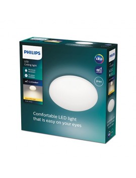 Plafón de baño blanco Philips CL251 EC Zarpy redondo 10W luz cálida 2700K, IP44 REF. 68059600