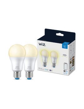 Wiz Bombilla Wifi y Bluetooth LED Regulable A60 60w E27 pack 2
