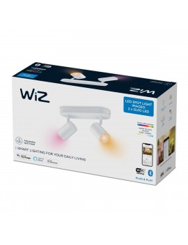 Foco inteligente Wifi y Bluetooth LED Regulable blanco 2x5W GU10, Imageo WiZ, luz blanca y de colores Ref. 8719514551893