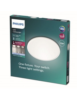 Plafón blanco extrafino Philips CL550 SS redondo 15W luz neutra 4000K REF. 68107400