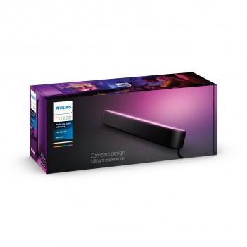 Barra de luz inteligente negra LED (con alimentador), Philips Hue Play, luz blanca y de color Ref. 7820130P7