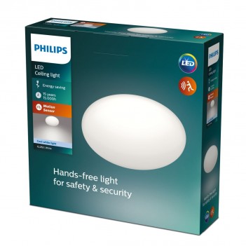 Plafón blanco Philips CL253 EC Shan redondo 12W luz neutra 4000K con sensor REF. 68055800