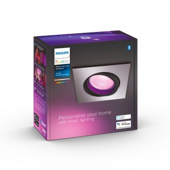 Foco Inteligente empotrable LED GU10, 5.7 W, Philips Hue Bluetooth Centura, luz blanca y color