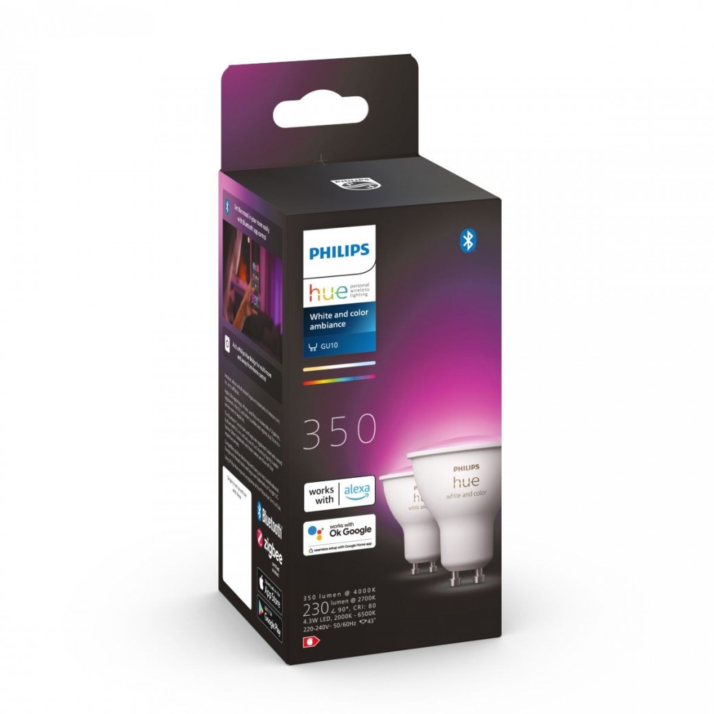 Kit inicio Hue Bombillas LED GU10 White and Color Ambiance - Philips