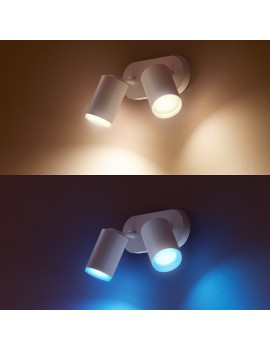 2 Focos Inteligentes LED, blancos, GU10, 5.7 W, Philips Hue Bluetooth Fugato, luz blanca y de colores Ref. 5063231P7