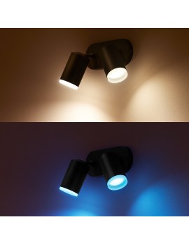 2 Focos Inteligentes LED, negros, GU10, 5.7 W, Philips Hue Bluetooth Fugato, luz blanca y de colores Ref. 5063230P7